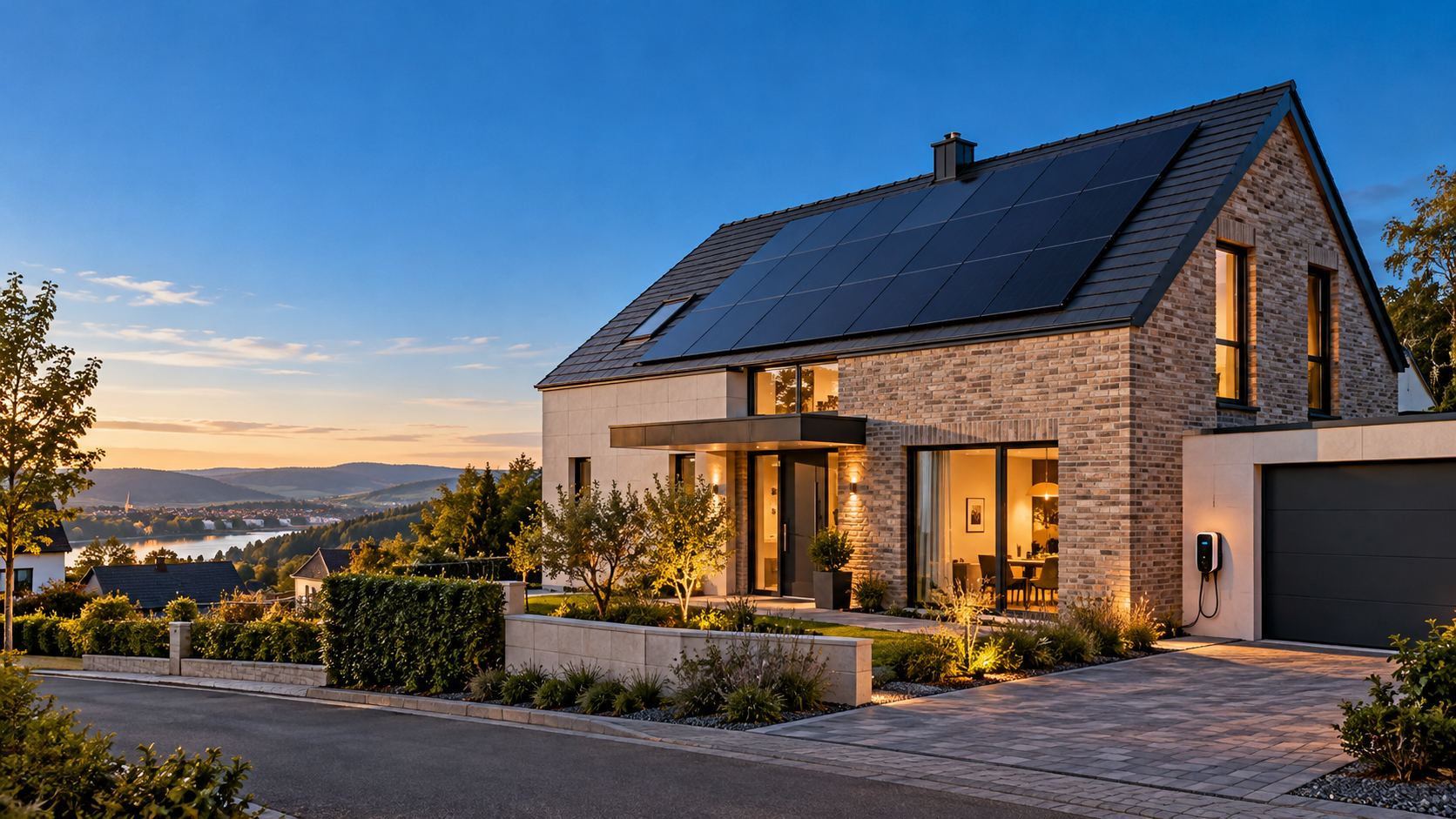 Architektur mit Photovoltaik – illustrative Darstellung Architektur mit Photovoltaik – illustrative Darstellung